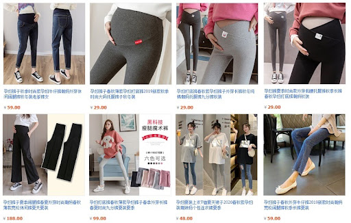 Link shop bán kiểu đồ bộ bà bầu trên Taobao