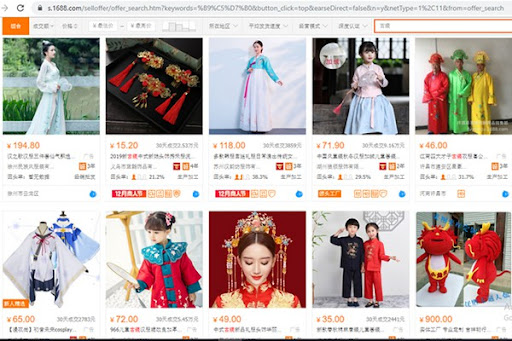 Nhập đồ cổ trang Trung Quốc qua web