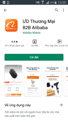 Ứng dụng Alibaba trên nền tảng Android