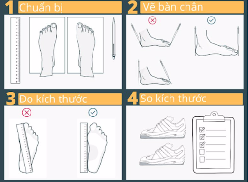 Cách đo size giày Trung Quốc