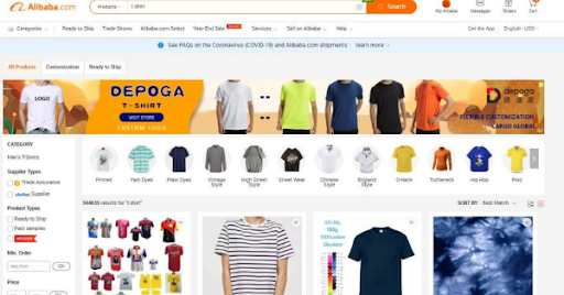 Trang web Alibaba.com